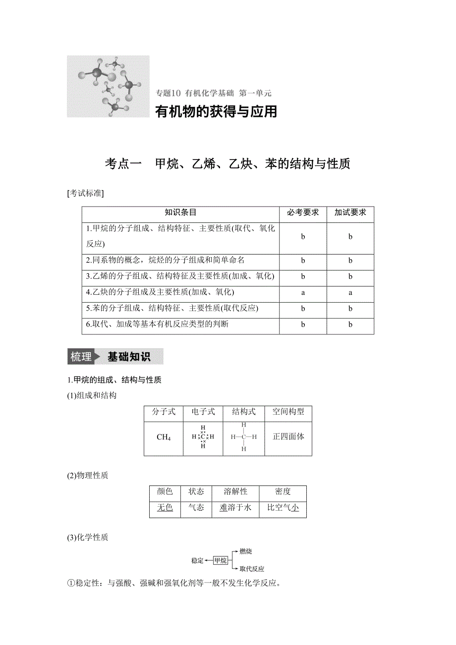 《新步步高》2018版浙江省高考化学《选考总复习》（练习）专题10　有机化学基础 第一单元 WORD版含解析.docx_第1页