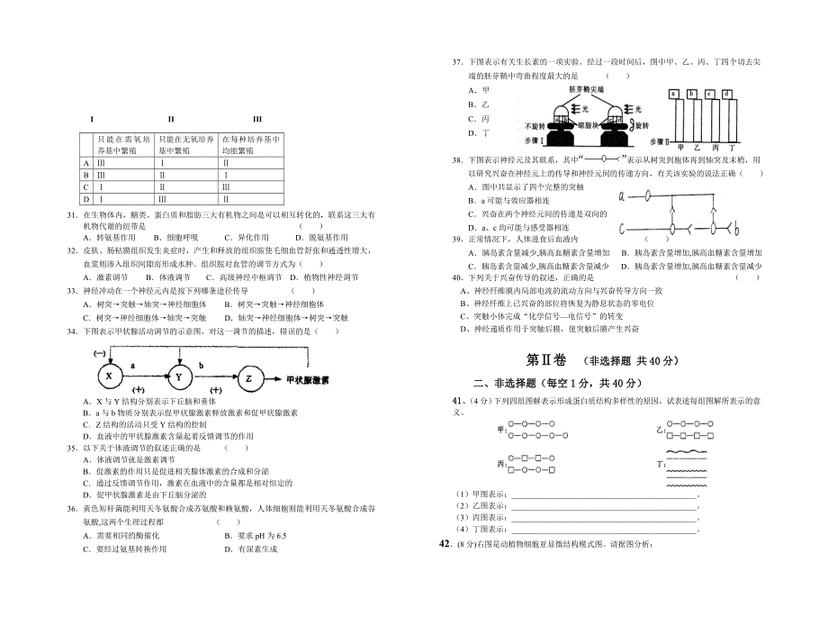 新余市2005—2006学年上学期高二生物（绪论-第四章）.doc_第3页