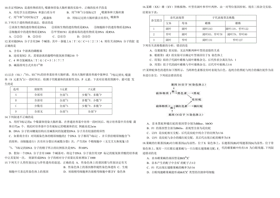 四川省树德中学2017-2018学年高二上学期开学考试生物试题 WORD版含答案.doc_第2页