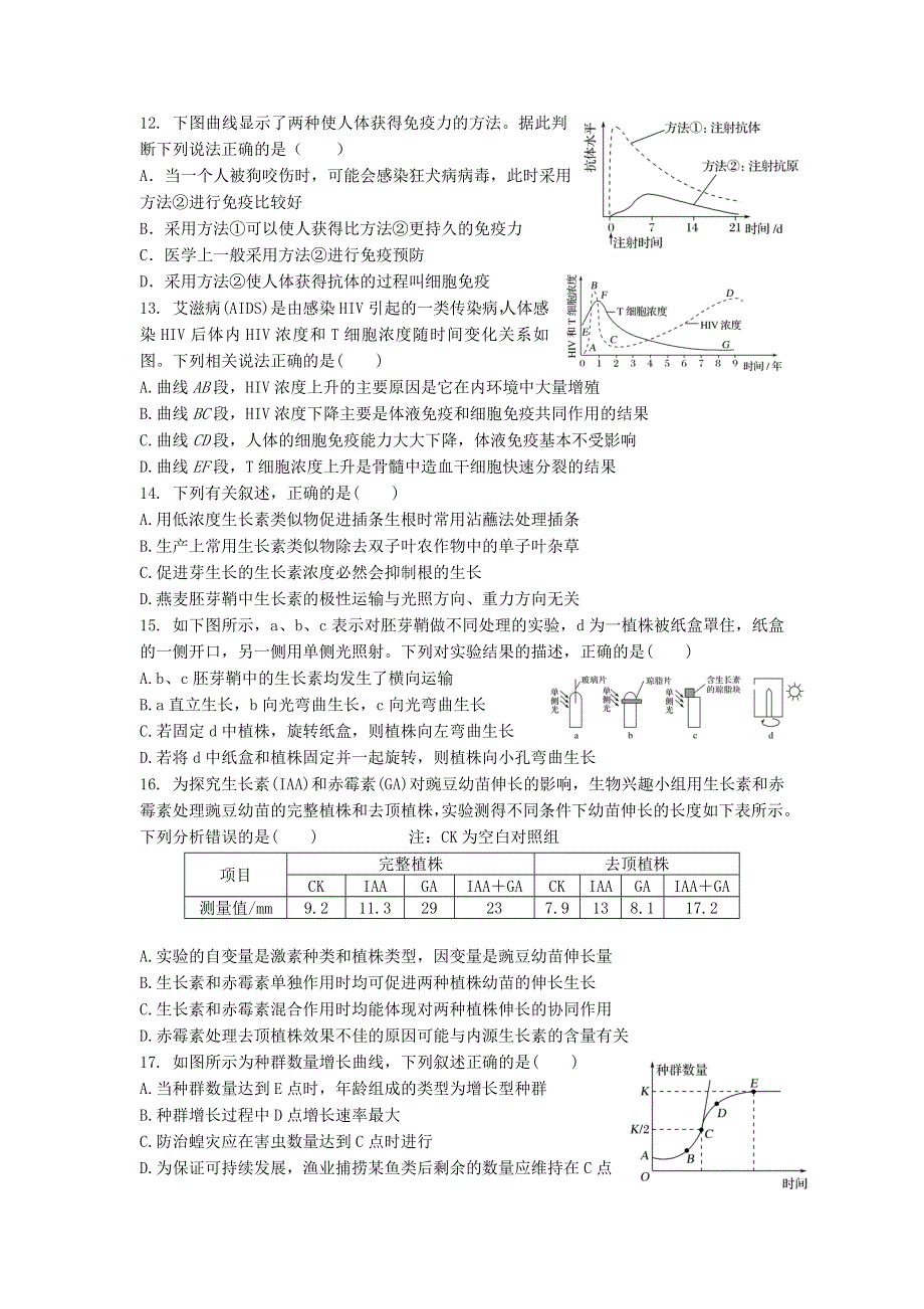 山东省师范大学附属中学2019-2020学年高二上学期第五次学分认定考试生物试题 WORD版含答案.doc_第3页