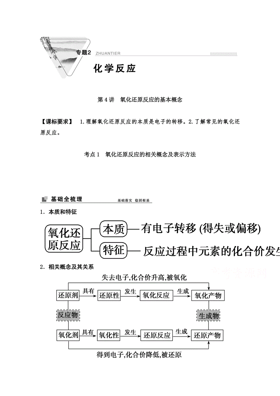 2022届新高考化学苏教版一轮学案：第4讲　氧化还原反应的基本概念 WORD版含解析.doc_第1页