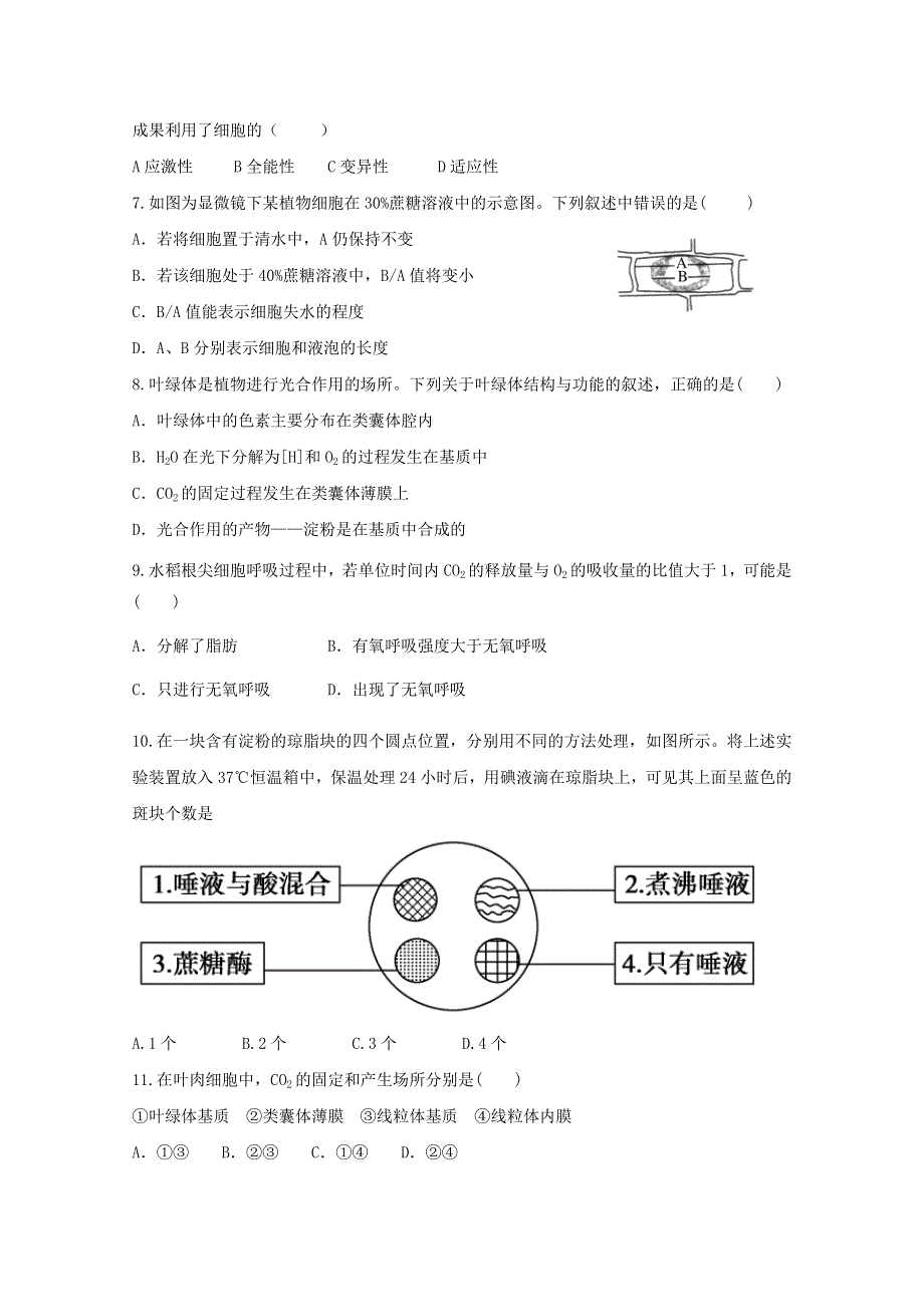 2012届高三生物一轮复习模块检测（9）（必修1）.doc_第2页