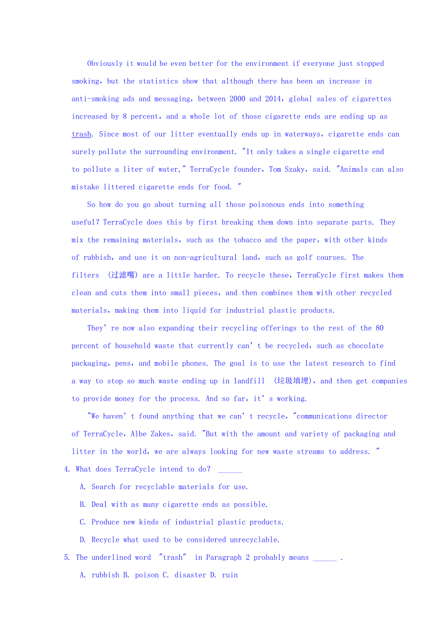 广东省中山市第一中学2019届高三上学期第二次统测英语试题 WORD版含答案.doc_第3页