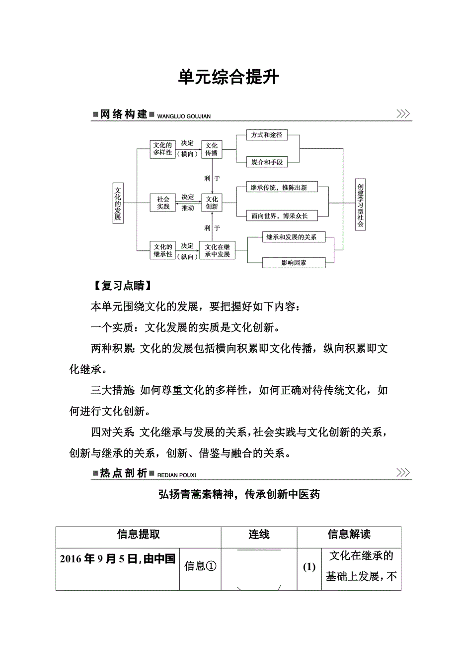 2018版高考政治一轮总复习：第三部分 第二单元单元综合提升 WORD版含解析.doc_第1页