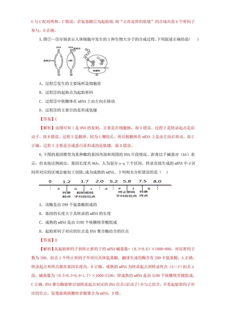 《优选整合》生物优选同步必修2第4章第1节基因指导蛋白质的合成第2课时（练） WORD版含解析.doc_第3页