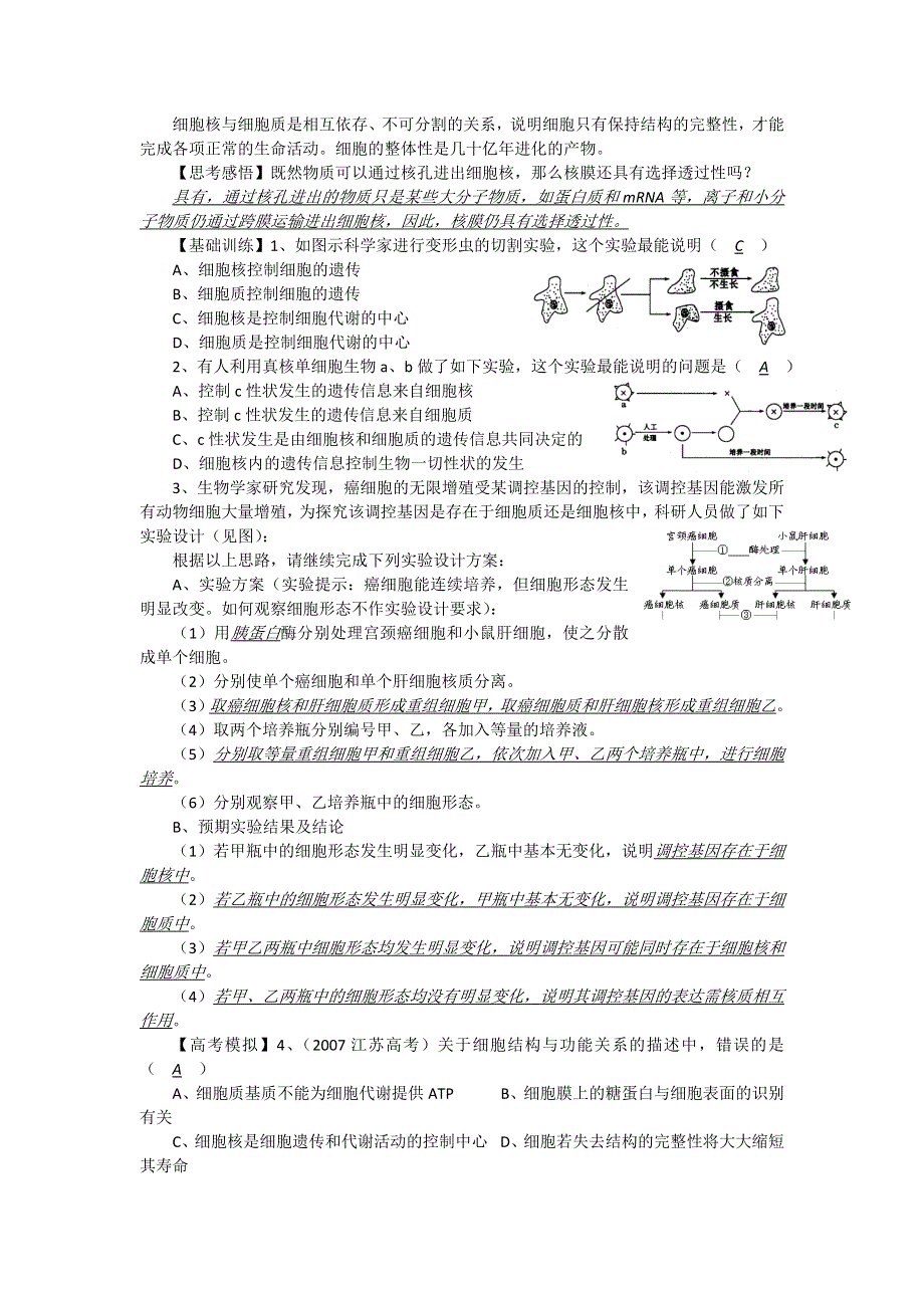 2012届高三生物中图版必修一同步讲练结合13：细胞核.doc_第2页