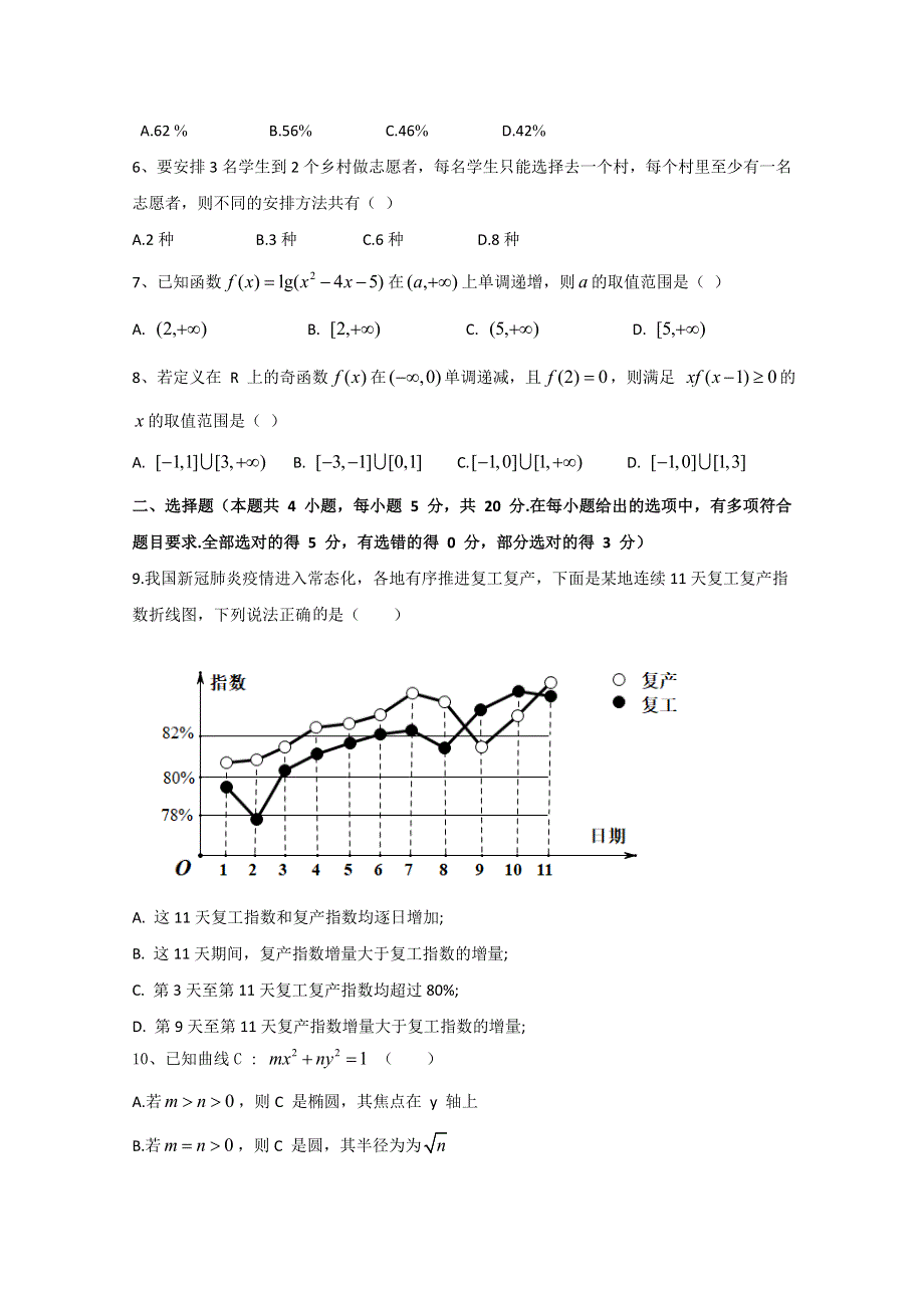 2020年高考真题——数学（海南卷） WORD版无答案.doc_第2页