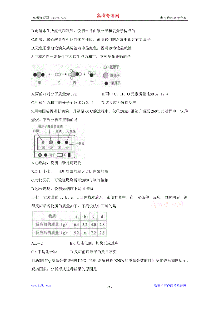 《发布》河北省张家口市2019-2020学年高一上学期文化课摸底考试 化学 WORD版含答案BYCHUN.doc_第2页