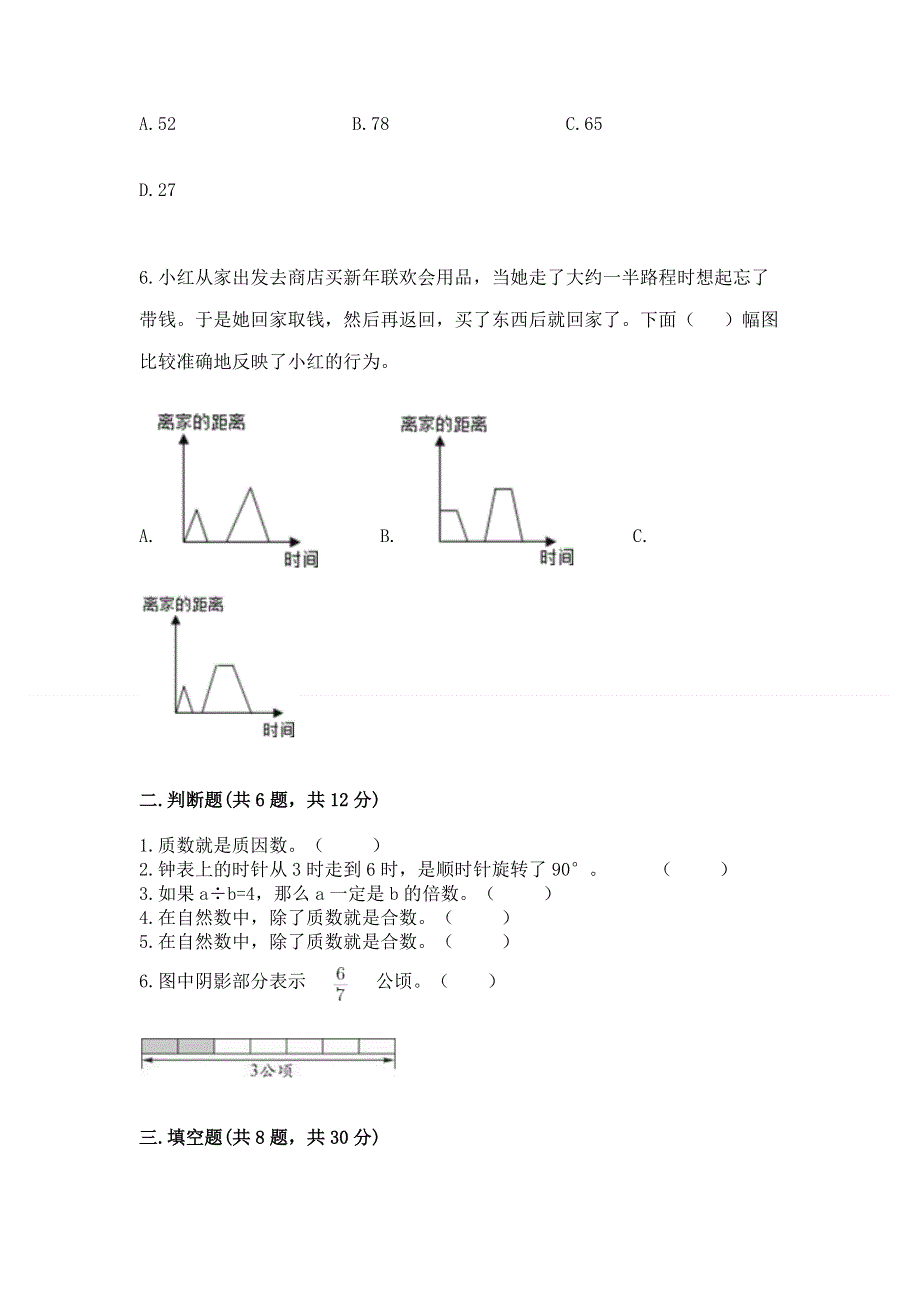 人教版五年级下册数学期末测试卷精编.docx_第2页