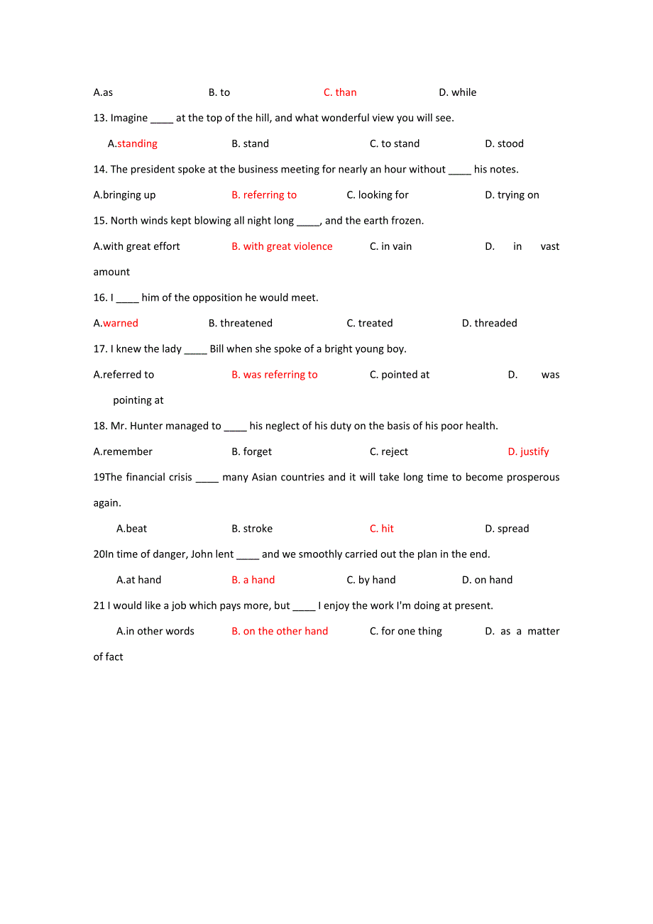 2012届高三英语二轮单项选择精选专练秘密文档（11）.doc_第2页