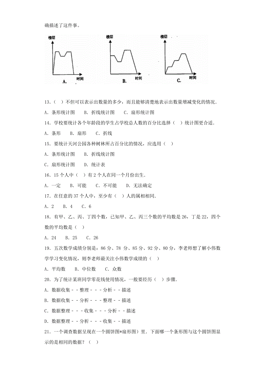 2021年小升初数学专项复习训练一统计与概率 统计（2）（含解析）.docx_第3页