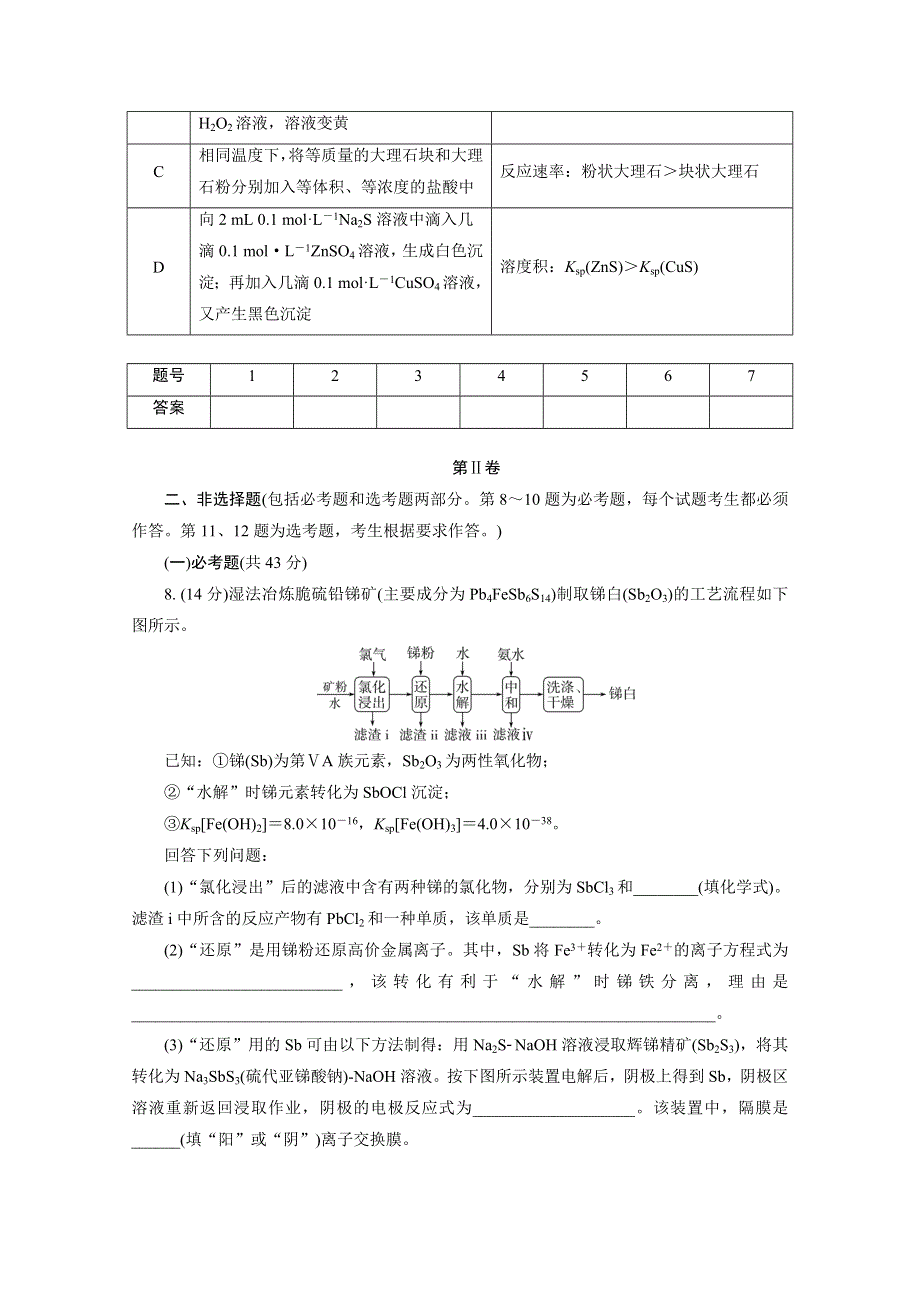 2021届高考化学二轮复习收官提升模拟卷（九） WORD版含解析.doc_第3页