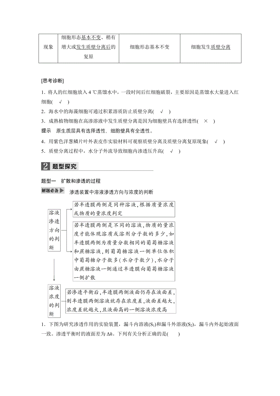 《新步步高》2017届高考生物二轮复习（浙江专用WORD文本）：专题五物质出入细胞的方式 WORD版含解析.docx_第2页