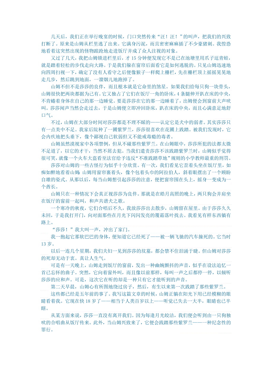 初中语文 文学讨论（美文荐读）狗姐姐和狗弟弟.doc_第2页