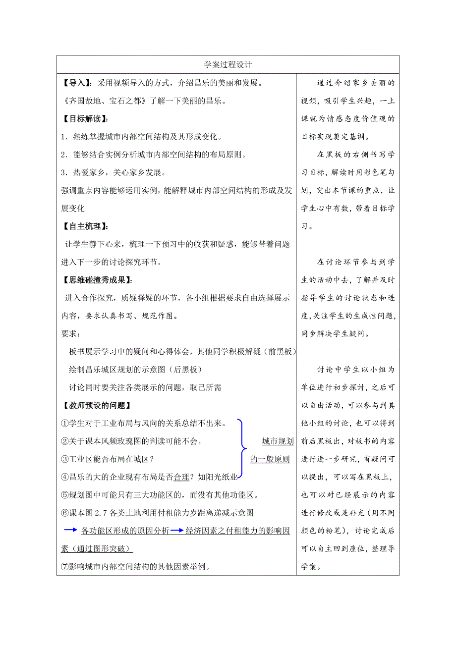 人教版高中地理高一上学期必修二学案设计：2.1 城市内部空间结构 .doc_第3页