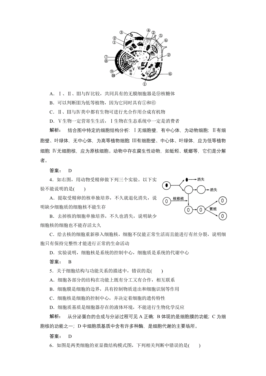 2013年高三生物一轮总复习新课标教案 高效测评卷(四) 必修1 人教版.doc_第2页