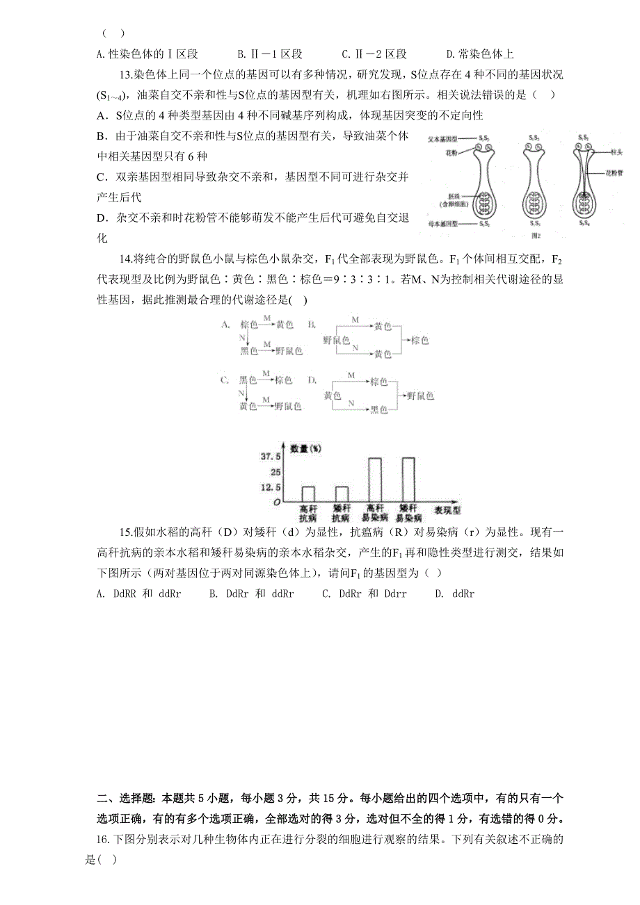 山东省山师大附中2021届高三10月份第二次月考生物试题 WORD版含答案.doc_第3页