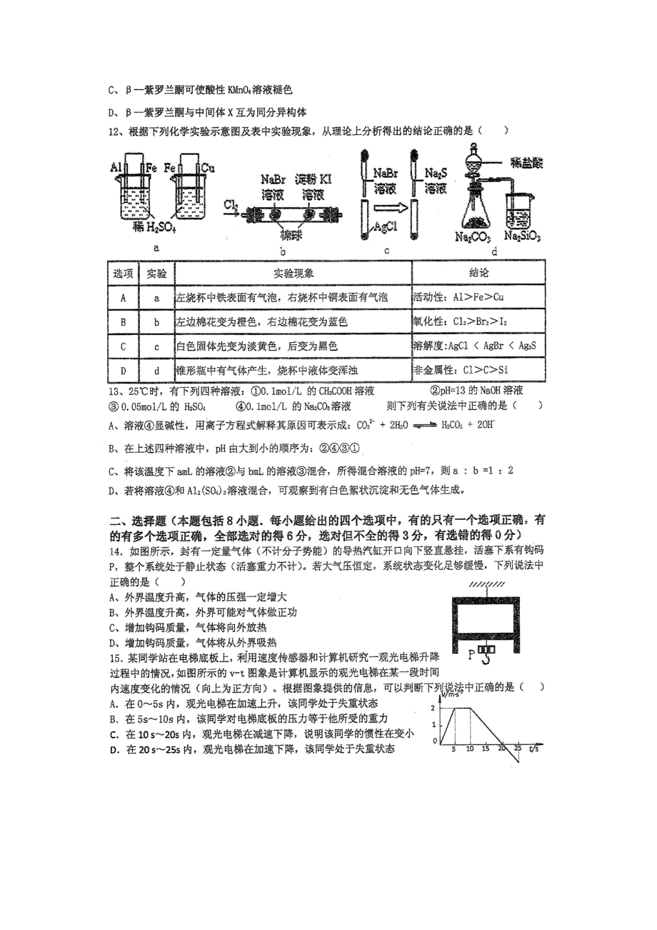 四川省某名校2012届高三一诊模拟考试（理综）扫描版.doc_第3页