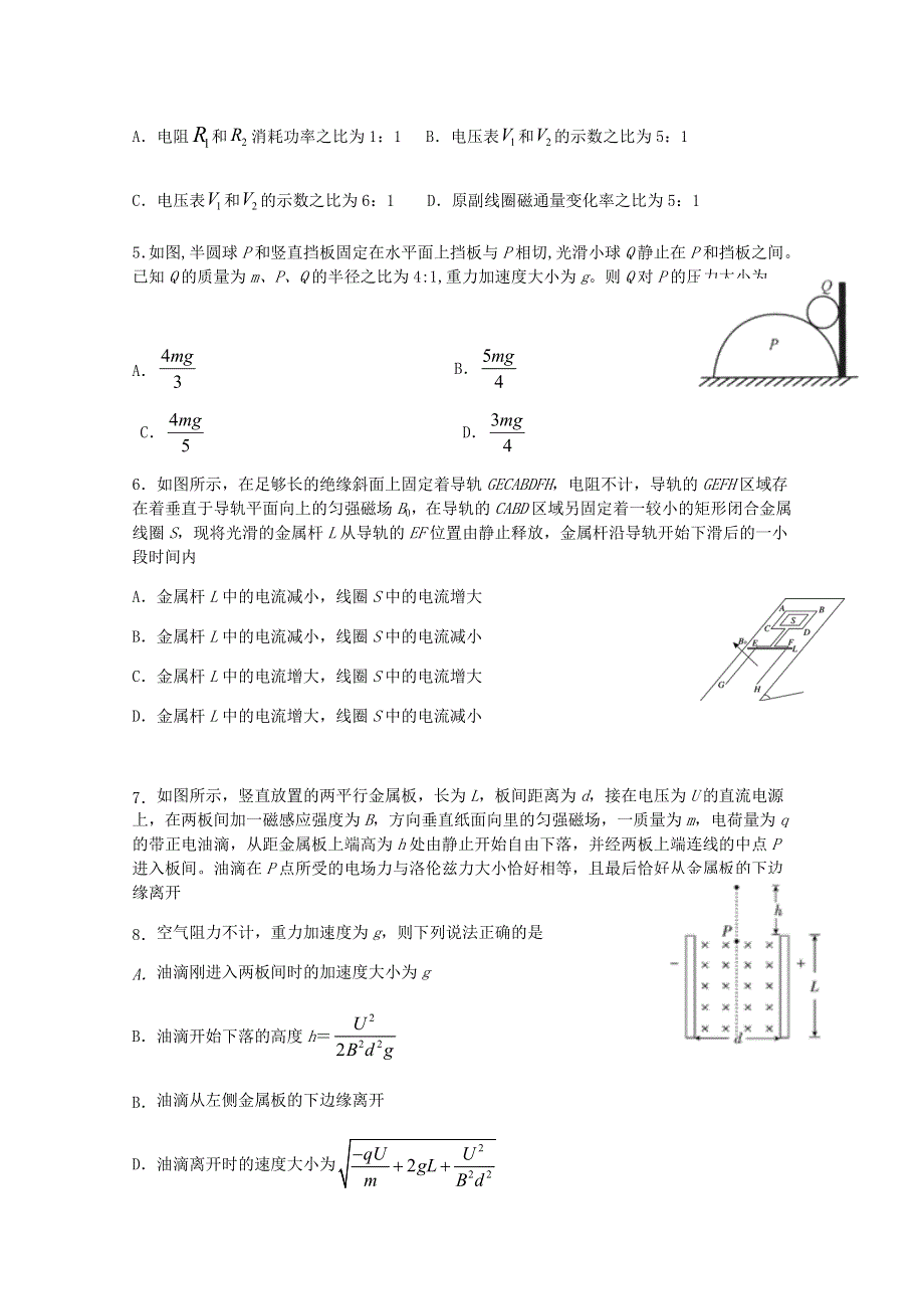 四川省棠湖中学2019-2020学年高二物理下学期期中试题.doc_第2页