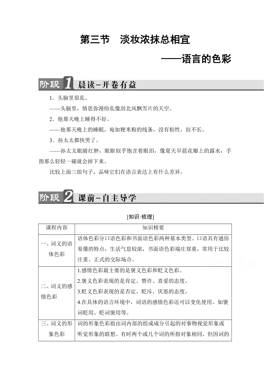 2016-2017学年高中语文（人教版）选修语言文字应用 第六课 语言的艺术 讲义 第6课-第3节 WORD版含答案.doc_第1页