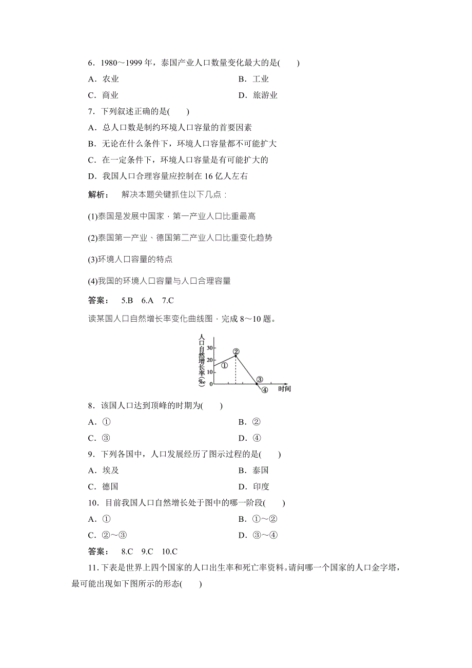 2016-2017学年高中（鲁教版）地理必修2检测：第1单元 人口与地理环境1 单元活动 WORD版含解析.doc_第3页