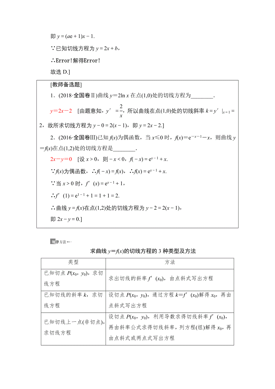 2020数学（文）二轮教师用书：第2部分 专题6 第2讲　导数的简单应用 WORD版含解析.doc_第3页