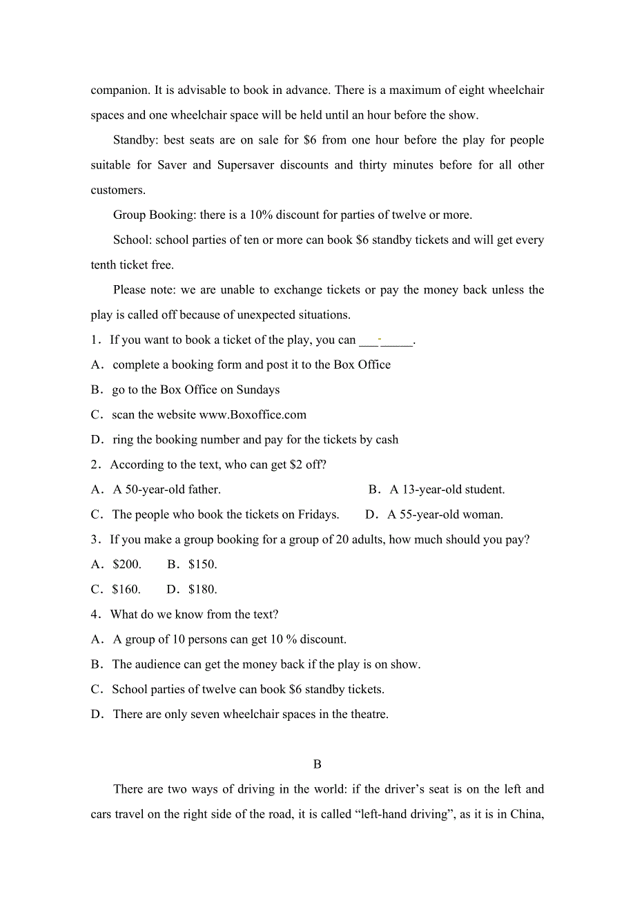 内蒙古集宁一中2019-2020学年高一上学期周练英语试题 WORD版缺答案.docx_第2页