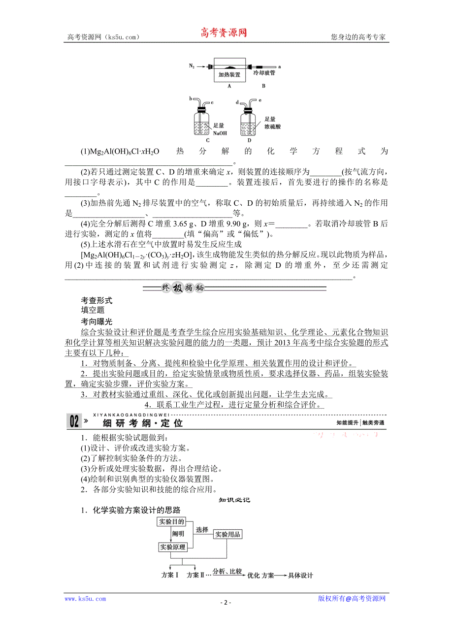 2013年高考化学复习之常见问题剖析专题：第15讲化学实验综合应用中的常考问题.doc_第2页