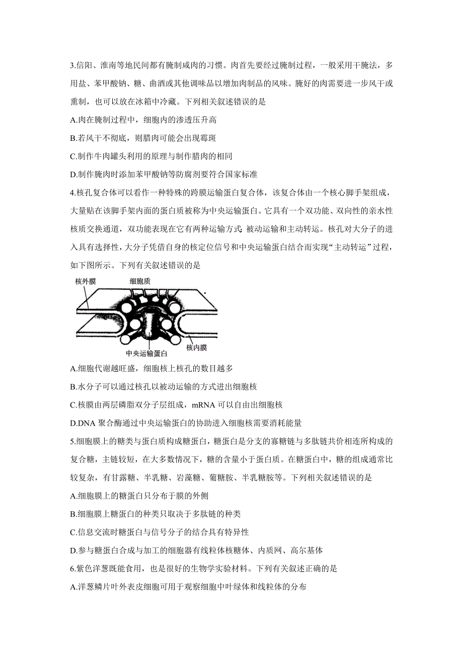 《发布》河南省天一大联考2022届高三上学期期中考试 生物 WORD版含解析BYCHUN.doc_第2页