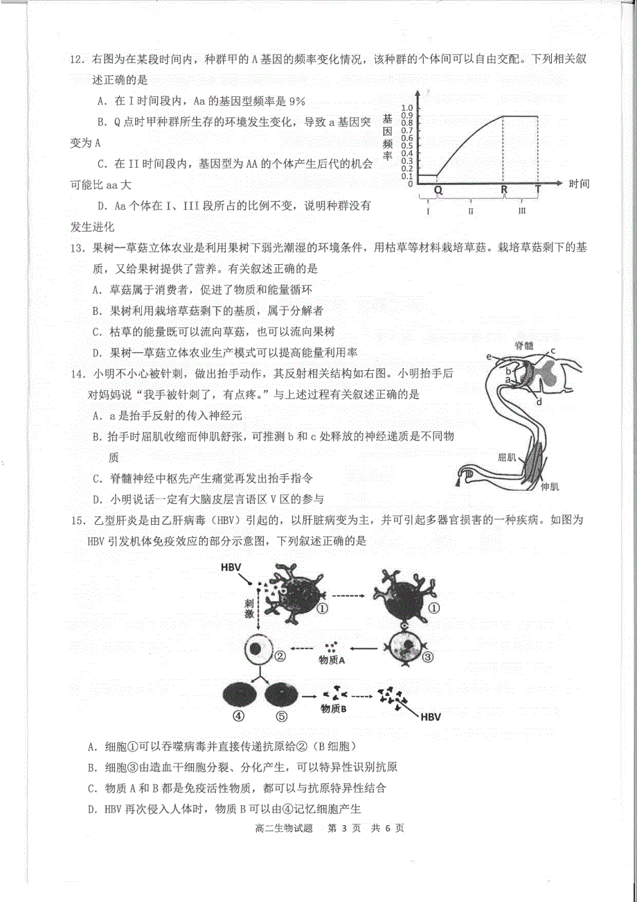 广东省佛山市2020-2021学年高二生物上学期期末考试试题（PDF无答案）.pdf_第2页