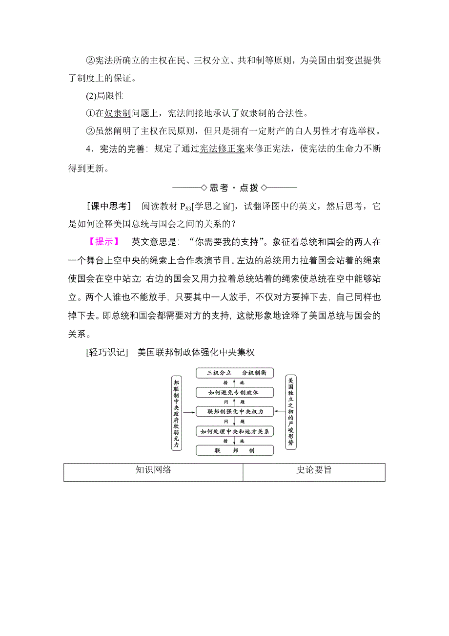 2016-2017学年高二历史人教选修2学案：第4单元-第3课 美国代议共和制度的建立 WORD版含解析.doc_第3页