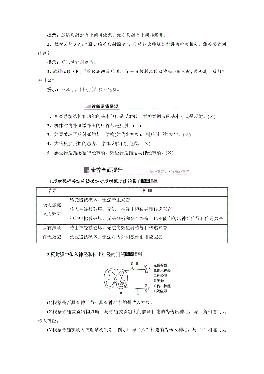 2022届新高考生物苏教版一轮学案：第24讲　通过神经系统的调节 WORD版含解析.doc_第2页