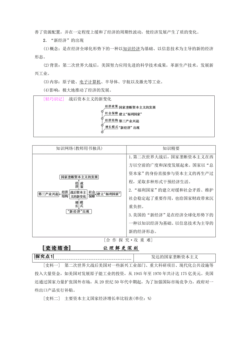 2018秋人教版高中历史必修二同步学案：第6单元 世界资本主义经济政策的调整 第19课　战后资本主义的新变化 WORD版含答案.doc_第2页