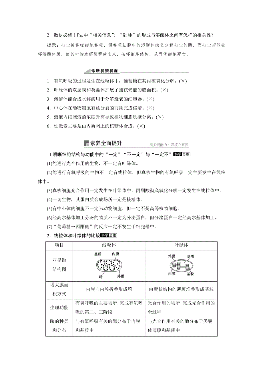 2022届新高考生物苏教版一轮学案：第5讲　细胞器和生物膜系统 WORD版含解析.doc_第2页