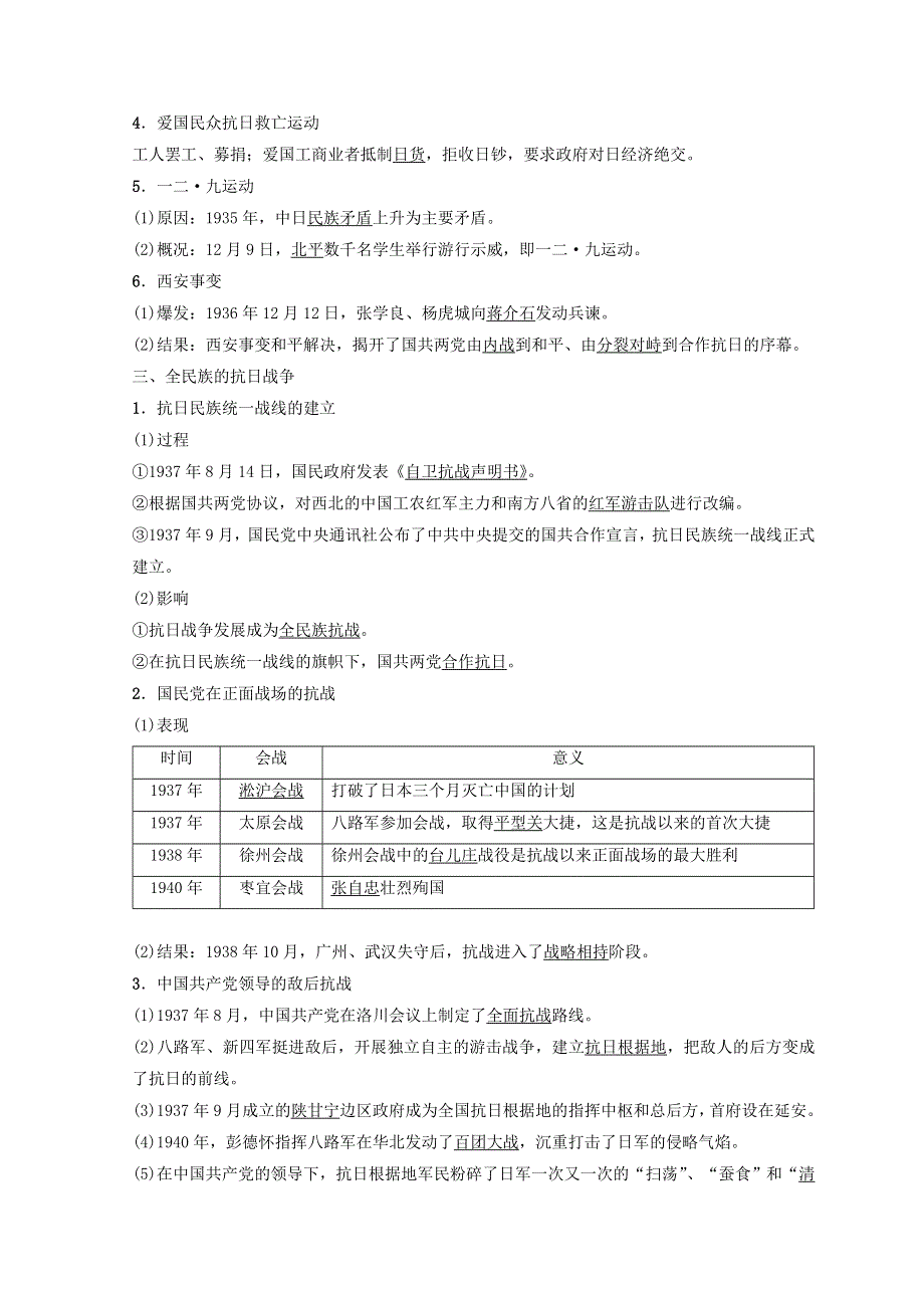 2018秋人民版高中历史必修一同步学案：专题2 近代中国维护国家主权的斗争 3　伟大的抗日战争 WORD版含答案.doc_第2页