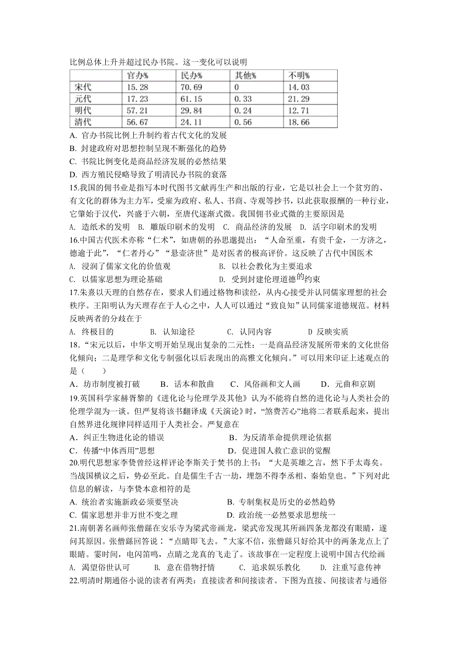 四川省江油中学2020-2021学年高二上学期第一次月考（10月）历史试卷 WORD版含答案.doc_第3页