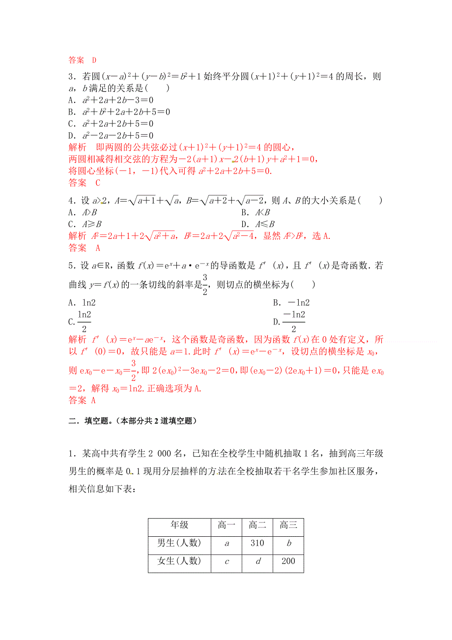 《优题自主测验》2015届高三数学（文）（通用版）一轮复习检测试题22 WORD版含解析.doc_第2页