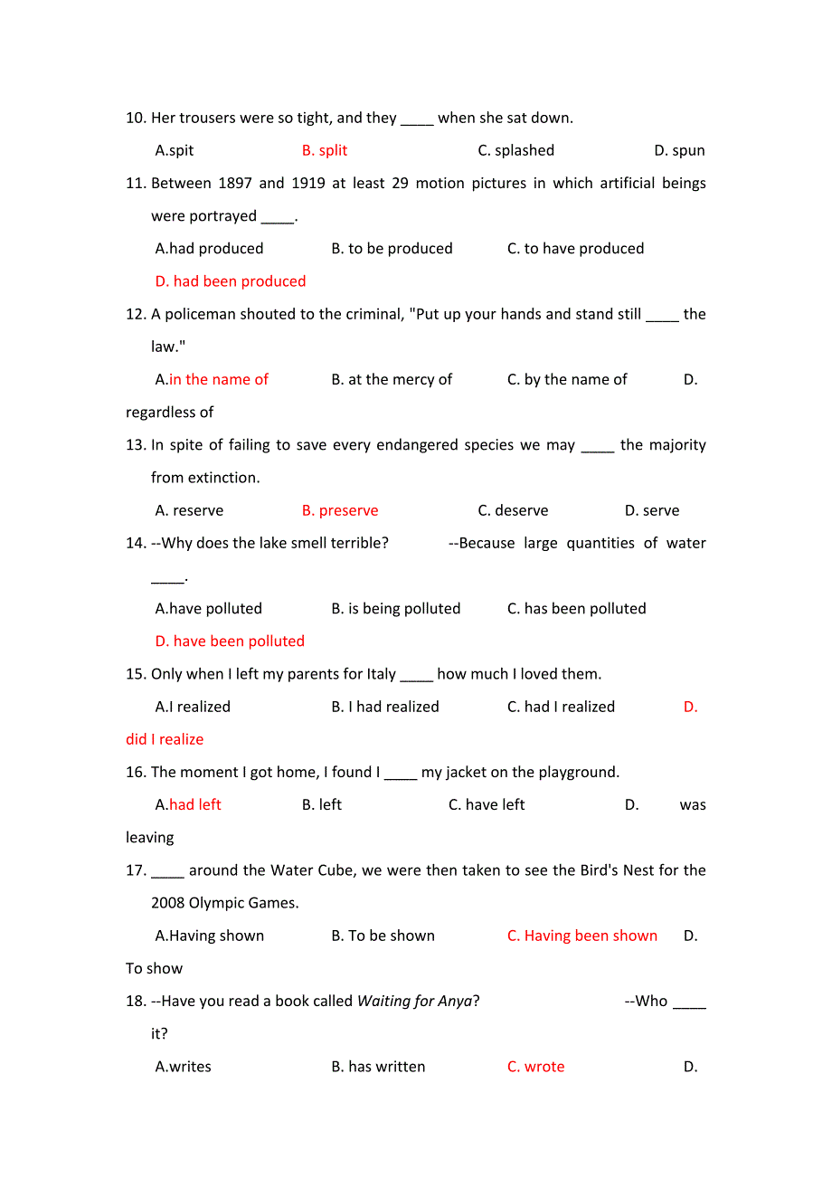 2012届高三英语单项选择精选专练（27）.doc_第2页