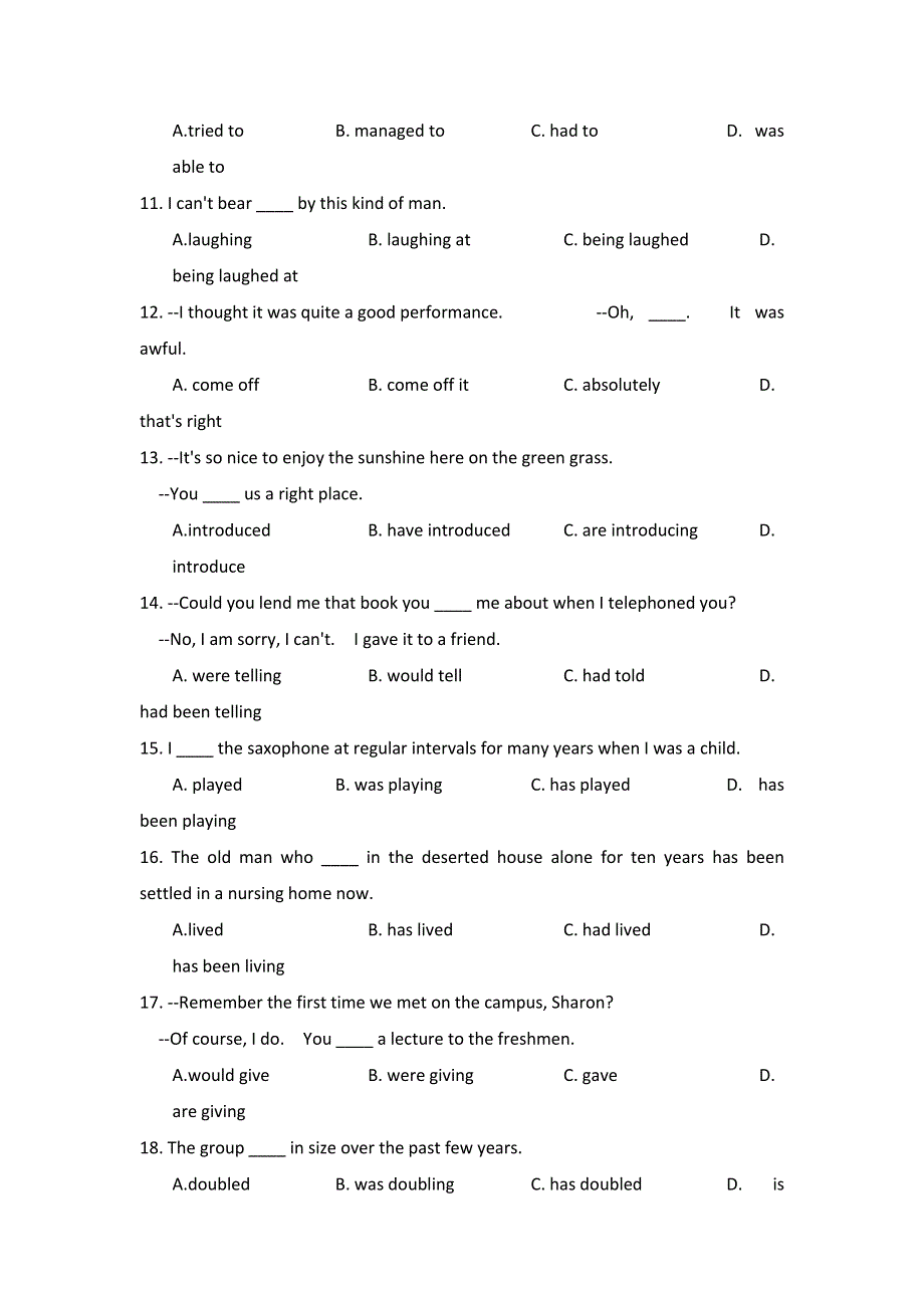 2012届高三英语单项选择精选专练（15）.doc_第2页