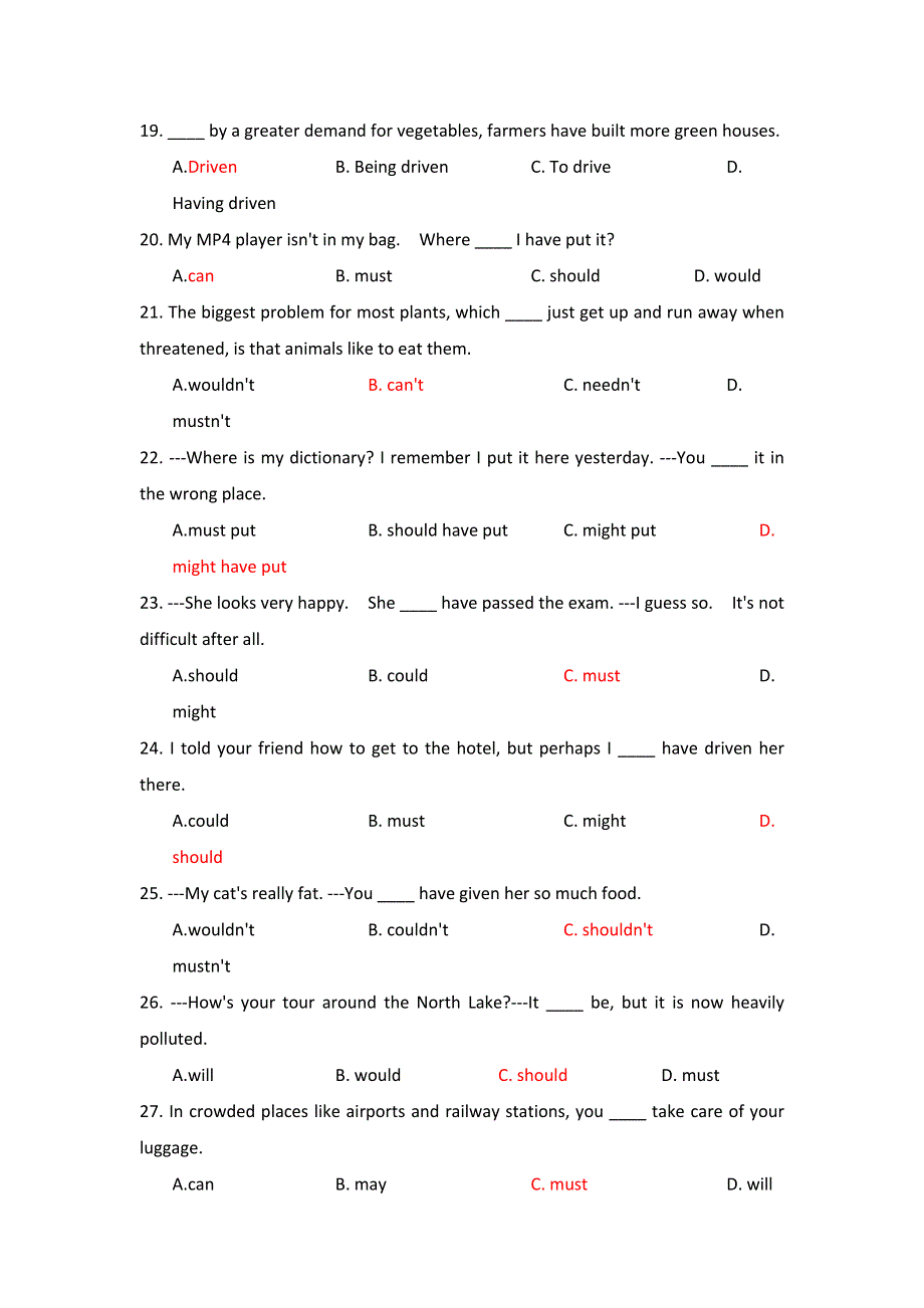 2012届高三英语单项选择精选专练（9）.doc_第3页