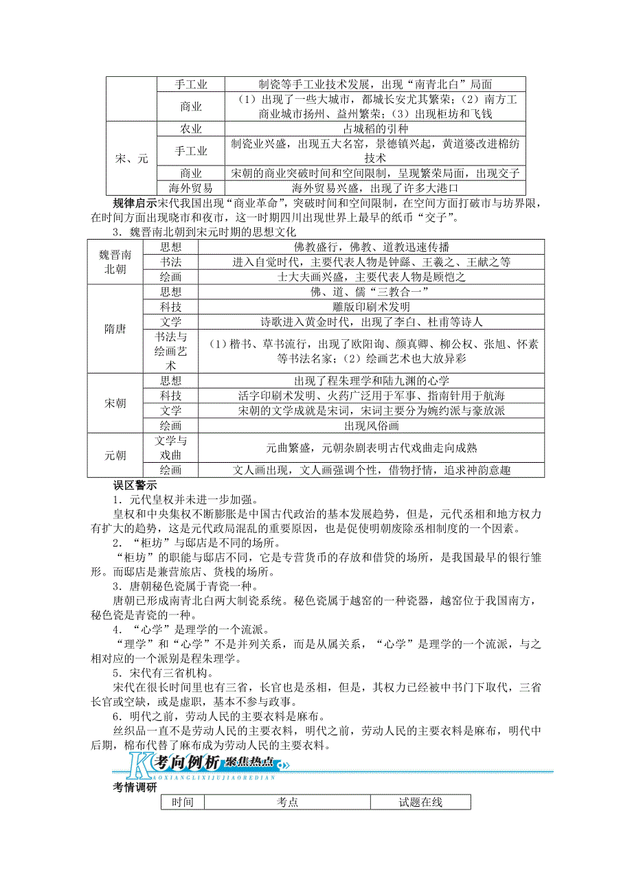 2013年高考二轮复习（知识重组 考向分析）历史广东版 第2单元 中国古代文明的成熟与繁荣——魏晋、隋唐、宋元.doc_第2页