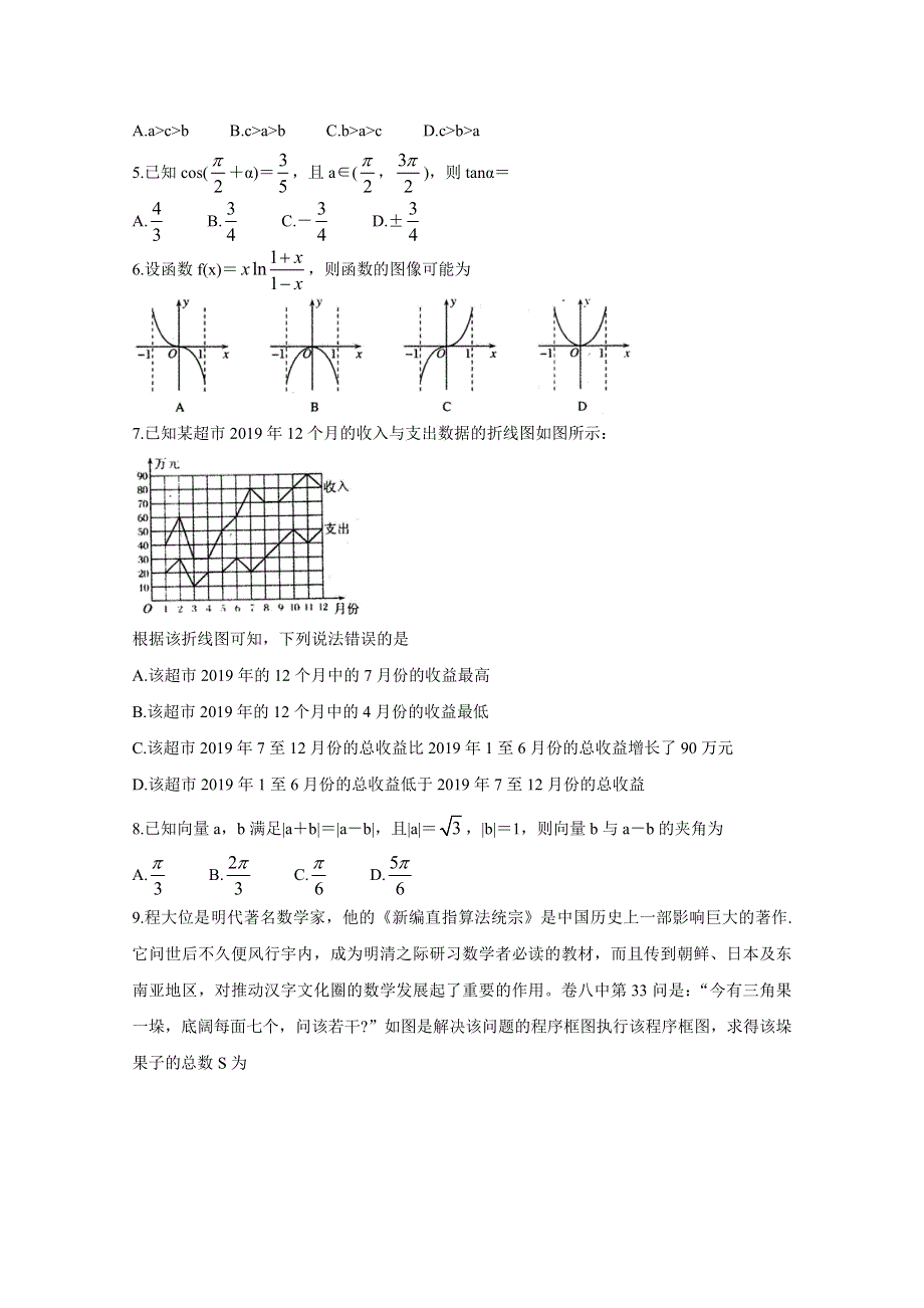 《发布》河南省六市2020届高三第一次模拟调研试题（4月） 数学（文） WORD版含答案BYCHUN.doc_第2页