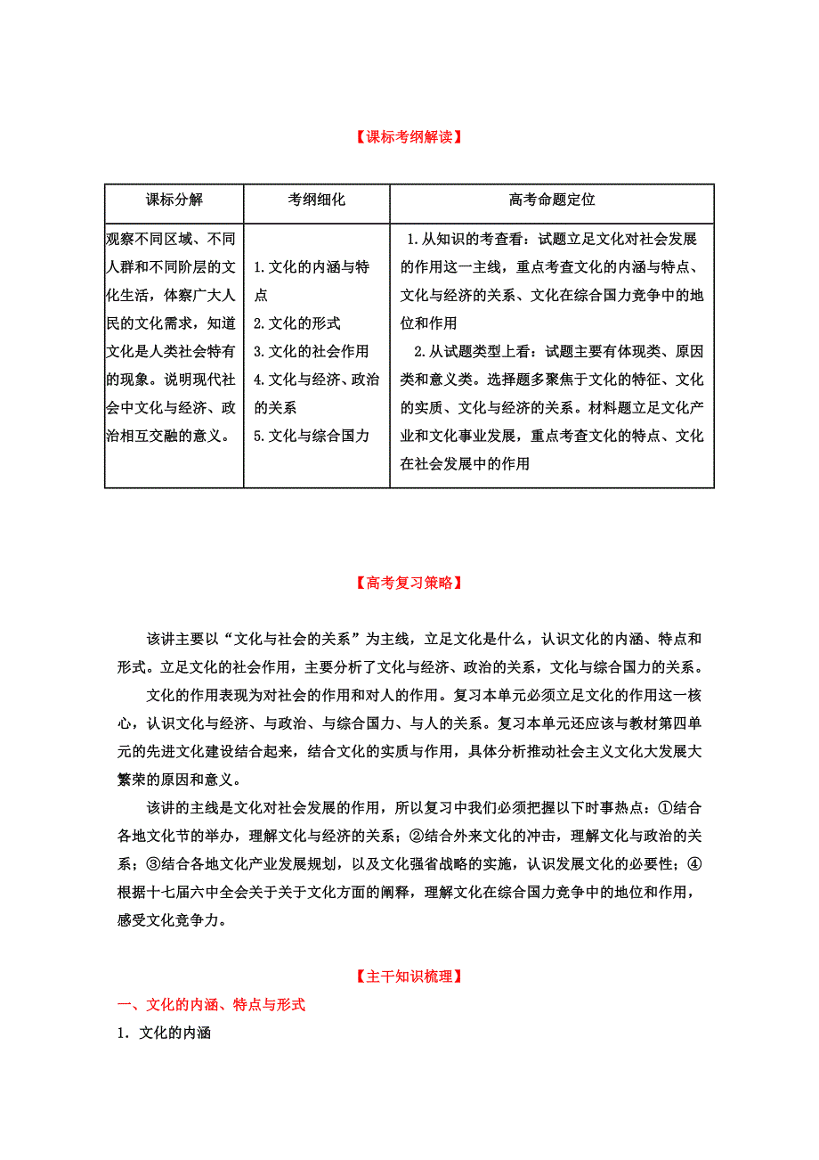 2013年高考政治一轮复习精品学案 专题21 文化与社会（学生版）.doc_第1页