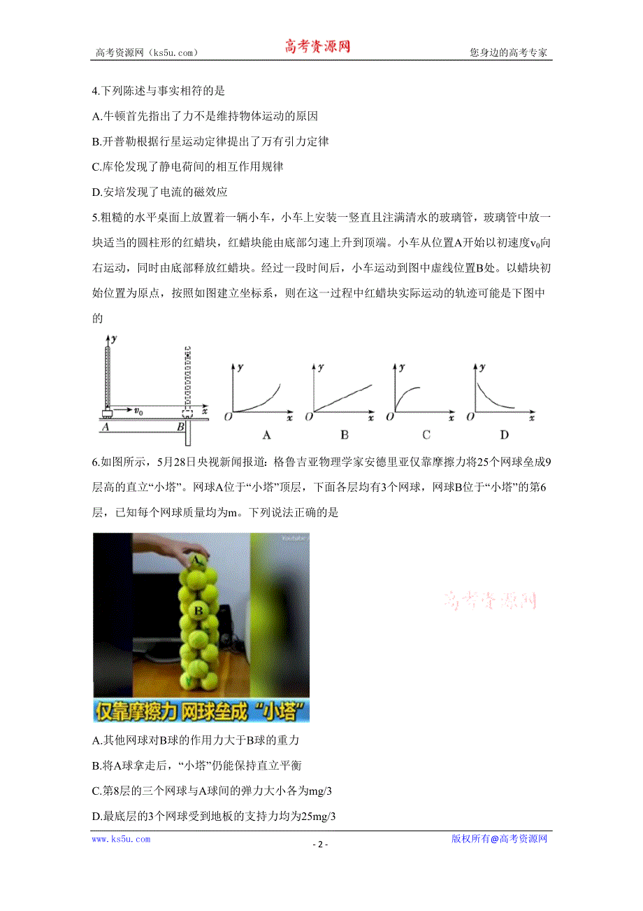 《发布》浙江省浙南名校联盟2018-2019学年高二下学期期末考试 物理 WORD版含答案BYCHUN.doc_第2页