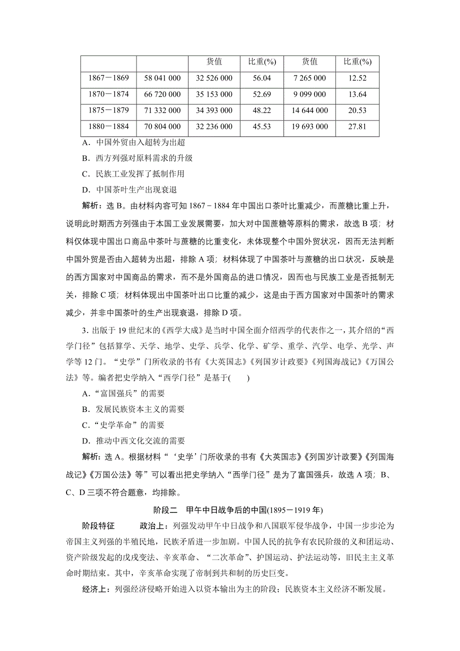 2020新课标高考历史二轮专题版练习：板块二中国近现代文明 综合提升 WORD版含解析.doc_第3页