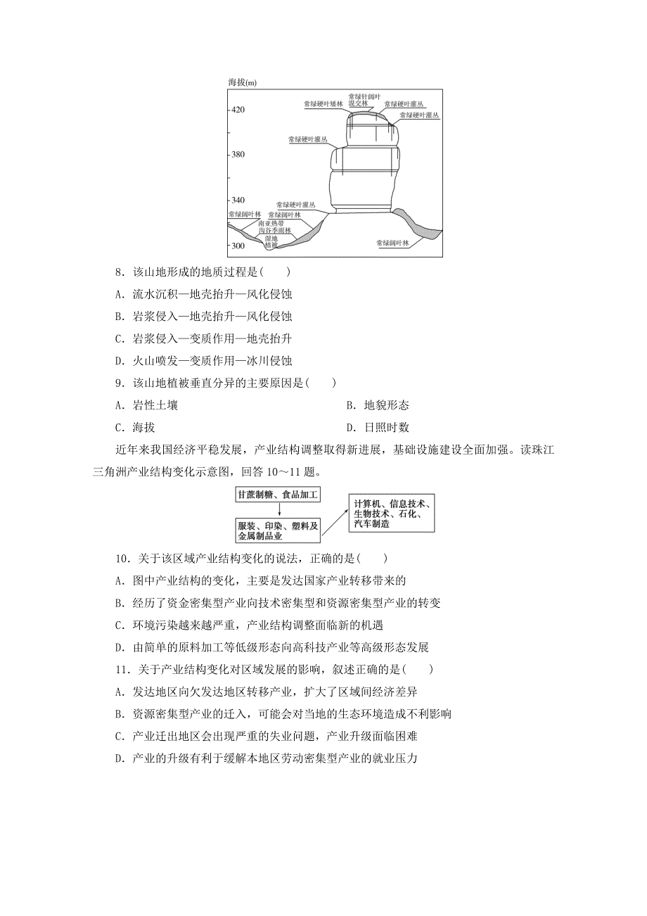 2021届高考地理二轮复习 收官提升模拟卷（八）（含解析）.doc_第3页