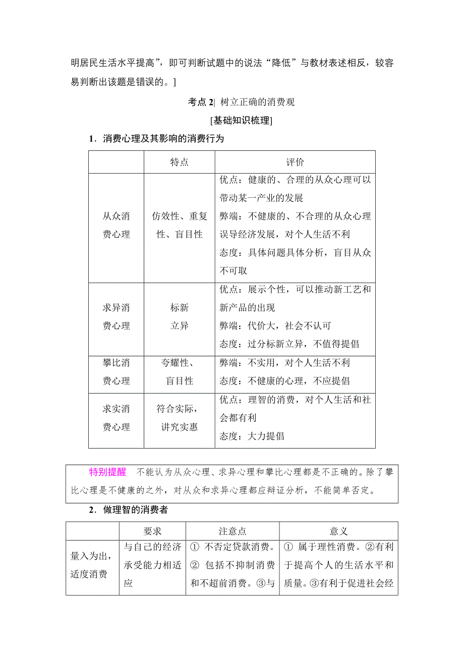 2018高三政治（浙江学考）一轮复习（教师用书）：17-18版 必修1 第1单元 三、多彩的消费 WORD版含答案.doc_第3页