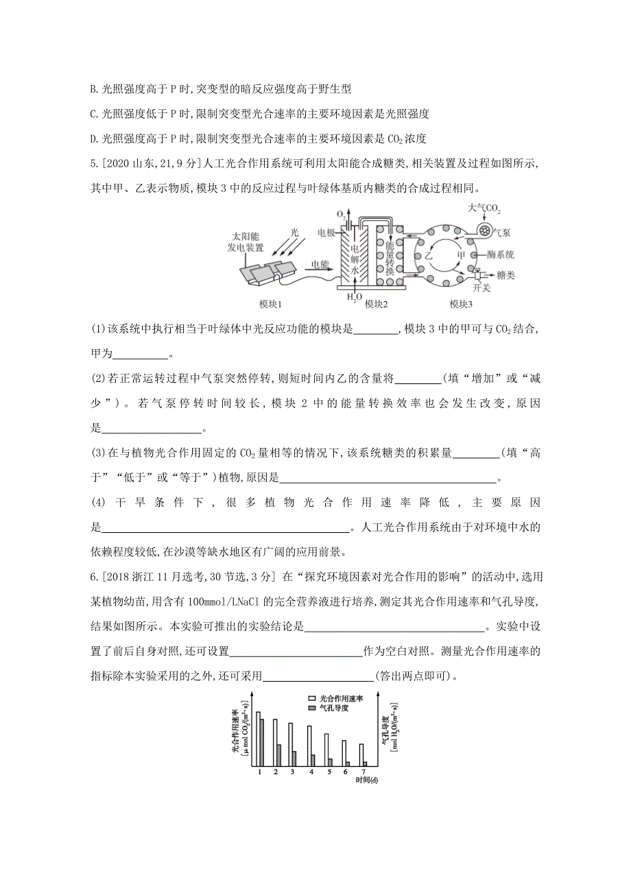 2022届新高考通用版生物一轮复习训练：专题六 光合作用 1 WORD版含解析.doc_第2页