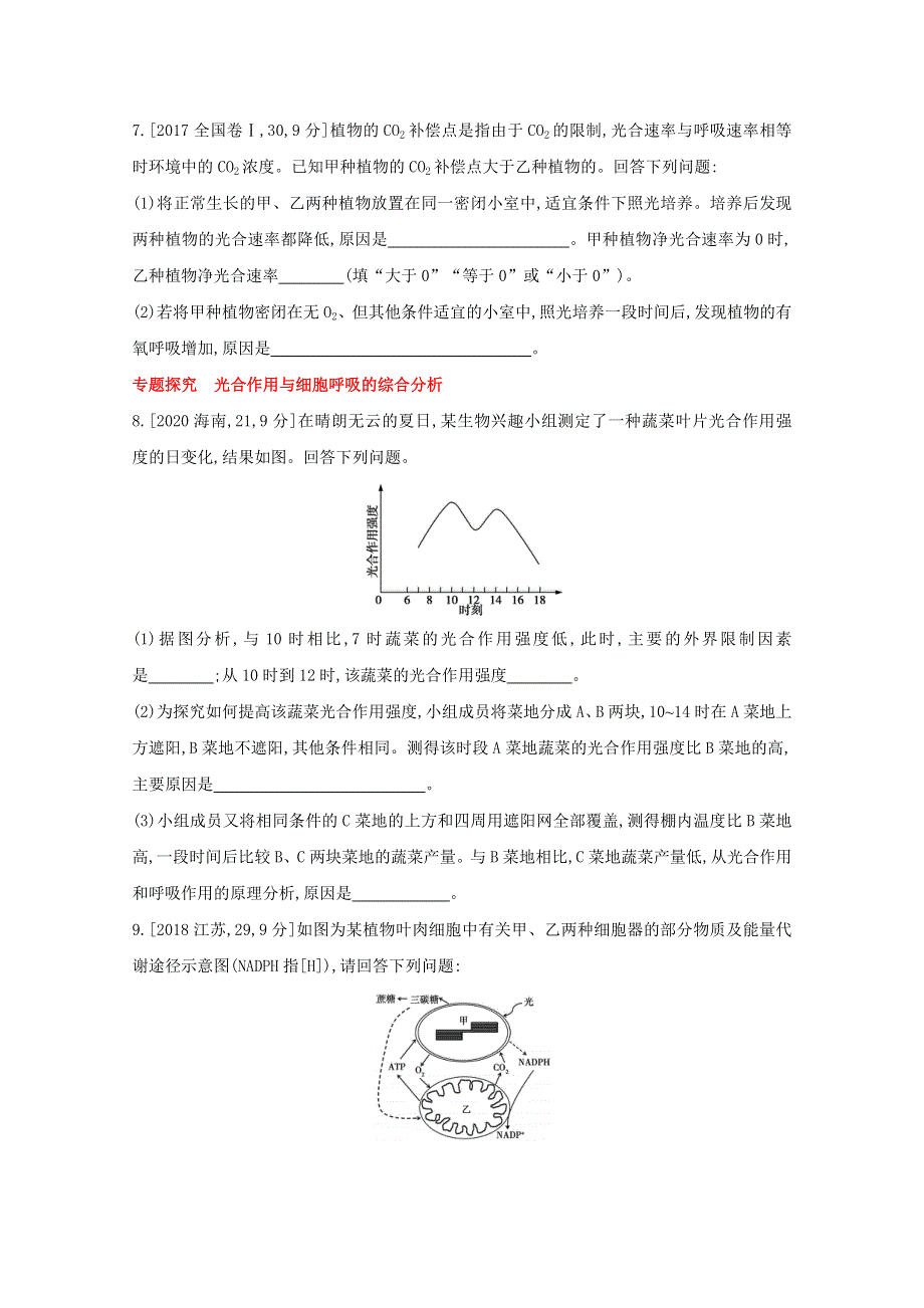 2022届新高考通用版生物一轮复习训练：专题六 光合作用 1 WORD版含解析.doc_第3页