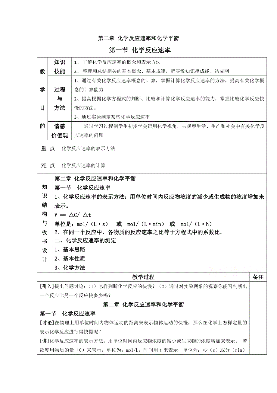 《河东教育》2014-2015化学新人教版教案选修4 第二章 化学反应速率和化学平衡.doc_第1页